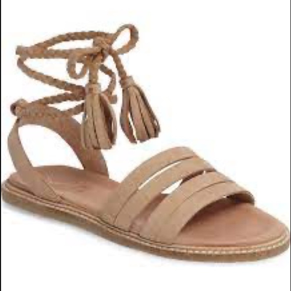 Seychelles Braided Leather Botanical Tassel Wraparound Sandal 7.5 NEW